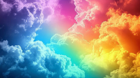 Experience the beauty of vibrant colorful clouds in a bright sky, showcasing stunning gradients and atmospheric textures. Perfect for artistic backgrounds.の素材