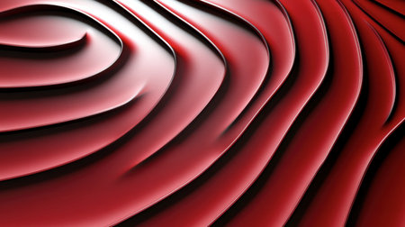 A captivating abstract design featuring elegant red waves. This smooth texture evokes a sense of warmth and depth, perfect for modern artistic projects or backgrounds.の素材
