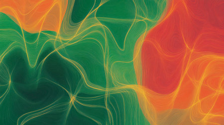 Vibrant abstract image featuring flowing waves in bright colors. This visually striking design showcases smooth lines and dynamic movement for various creative projects.の素材