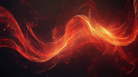 A stunning abstract background showcasing flowing red and orange hues that create a sense of warmth and energy, perfect for artistic projects.の素材