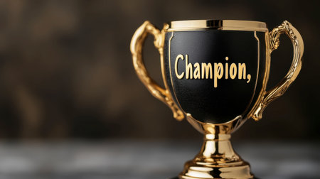 Stunning champion trophy showcasing elegance and achievement. This award symbolizes victory and recognition, perfect for events celebrating success and motivation.の素材