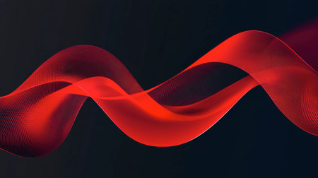 Captivating abstract design featuring elegant red waves. This image embodies motion and fluidity, making it perfect for backgrounds, art projects, or promotional materials.の素材
