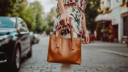 A person placing car keys in their bag, symbolizing the convenience of always being ready for a drive.の素材