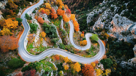 A drone view of the winding river in the Gorges du Verdon valley, with vibrant greenery and dramatic rock formations.の素材