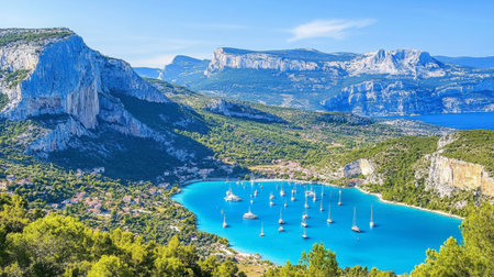 The lush vegetation and clear waters of the Gorges du Verdon showcasing the untouched beauty of southeastern France.の素材