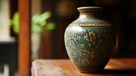 Beautiful ceramic vase showcasing intricate floral patterns and rich colors. Ideal for enhancing any home decor with vintage charm and artistic elegance.の素材