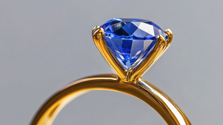 This stunning gold ring features a brilliant blue gemstone, capturing elegance and beauty, perfect for jewelry lovers and ideal for special occasions like engagements or anniversaries.の素材