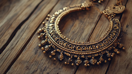 This beautiful antique necklace showcases intricate designs and details. Perfect for jewelry photography, it enhances any fashion collection with its unique elegance and character.の素材