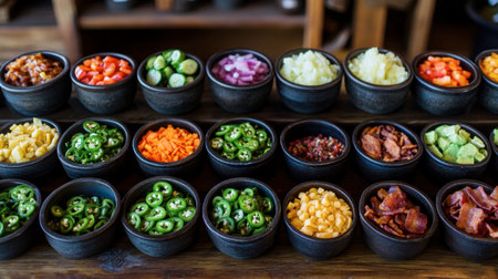 A stunning display of fresh ingredients in bowls, showcasing vibrant colors and textures. Perfect for culinary creations, meal prep, and gourmet recipes.の素材