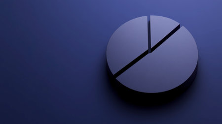 A sleek and modern pie chart design showcased on a dark background, ideal for business presentations or data visualizations, emphasizing simplicity and elegance.の素材