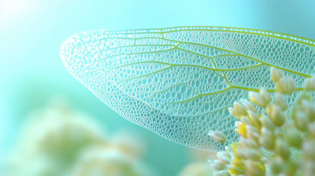 Explore the intricate beauty of a leaf's delicate structure. This macro shot emphasizes the gentle veins against a soft, blurred background, perfect for showcasing nature's art.の素材