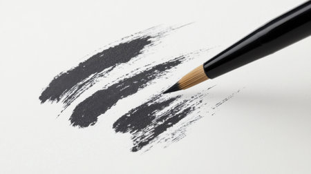 These artistic brush strokes in black and white capture the essence of creativity and artistry, perfect for projects focused on design and expression.の素材