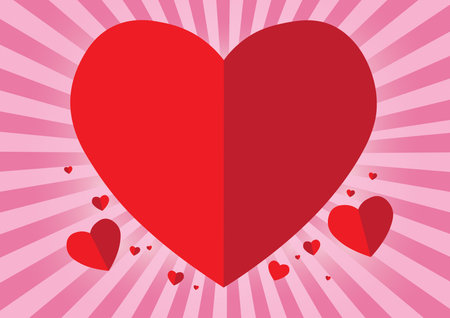 Red of heart valentine vector.のイラスト素材