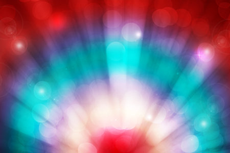 Colorful ray lights bokeh glitter defocused abstract backgroundの写真素材