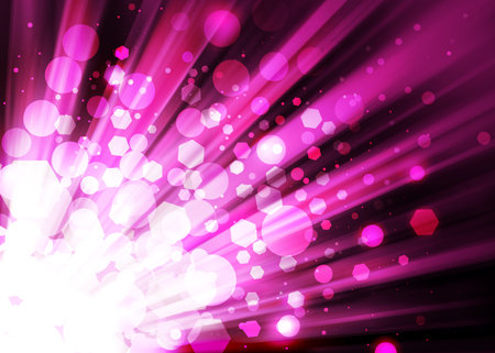 Dark Pink ray lights bokeh glitter defocused abstract backgroundの写真素材