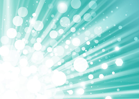 Blue ray lights bokeh glitter defocused abstract backgroundの写真素材