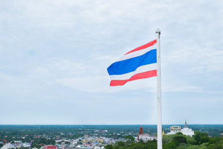 Flag thailand on sky.