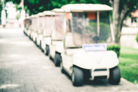Defocused many car golf  for background.の写真素材