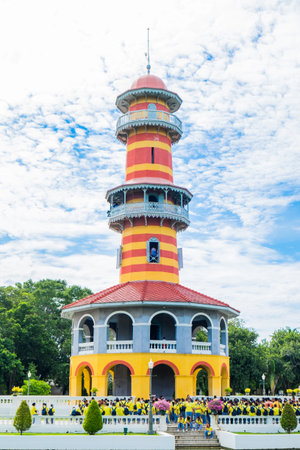 Beautiful Building center river on blue sky and tree.のeditorial素材