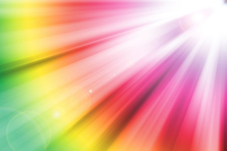 Colorful ray glitter sparkle defocused rays lights bokeh abstract background.の写真素材