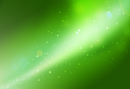 Green glitter galaxy sparkle defocused rays lights bokeh abstract background.の写真素材