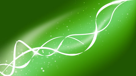 Green wave galaxy and glitter sparkle defocused rays lights bokeh abstract background.の写真素材