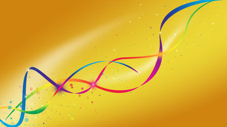 Colorful wave galaxy and glitter sparkle defocused rays lights bokeh abstract gold  background.の写真素材