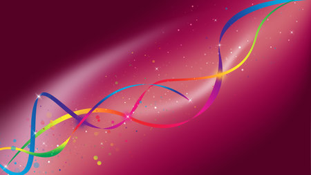 Purple and pink wave galaxy and glitter sparkle defocused rays lights bokeh abstract background.の写真素材