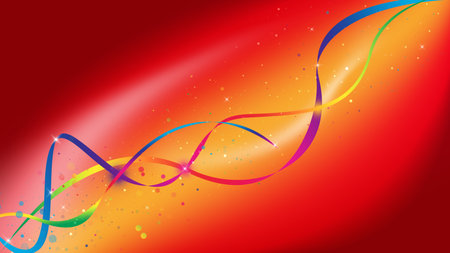 Red and yellow wave galaxy and glitter sparkle defocused rays lights bokeh abstract background.の写真素材