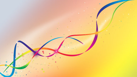 Gold and pink wave galaxy and glitter sparkle defocused rays lights bokeh abstract background.の写真素材