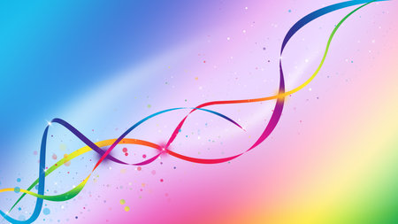 Colorful wave galaxy and glitter sparkle defocused rays lights bokeh abstract background.の写真素材