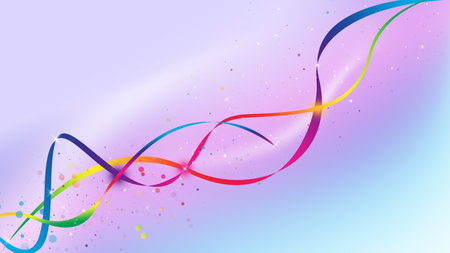 Blue and pink wave galaxy and glitter sparkle defocused rays lights bokeh abstract background.の写真素材