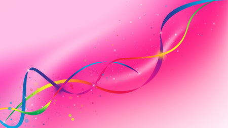 Pink wave galaxy and glitter sparkle defocused rays lights bokeh abstract background.の写真素材