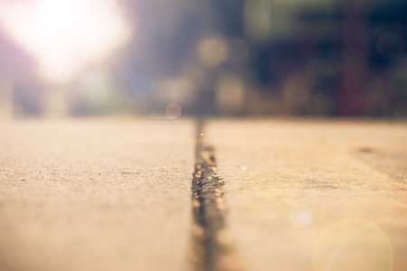 Close up Asphalt Road Texture for Background.vintage or retro tone.の写真素材