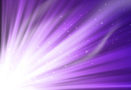 purple glitter sparkle defocused rays lights bokeh abstract background.の写真素材