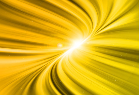 Gold glitter sparkle defocused radial rays twinkled lights bokeh beautiful abstract background.の写真素材
