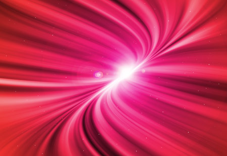 Pink glitter sparkle defocused radial rays twinkled lights bokeh beautiful abstract background.の写真素材