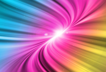 Sweet color glitter sparkle defocused radial rays twinkled lights bokeh beautiful abstract background.の写真素材