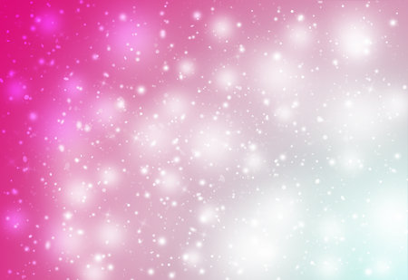 Pink and blue glitter sparkles defocused rays lights bokeh abstract background.の写真素材