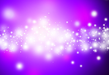 Purple glitter sparkles defocused rays lights bokeh abstract christmas background.の写真素材