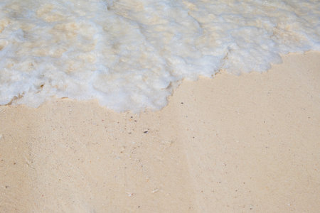 Wave the sea on the beautiful sand beach.の写真素材