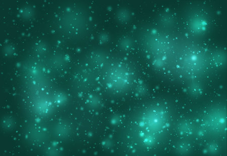 Green glitter sparkles defocused rays lights bokeh abstract background.の写真素材