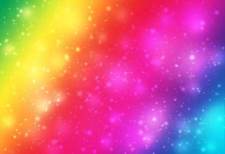 Colorful glitter sparkles defocused rays lights bokeh abstract chistmas background.の写真素材