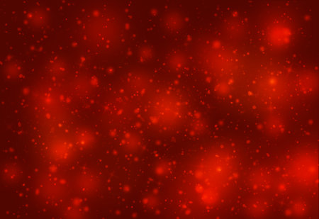 Red glitter sparkles defocused rays lights bokeh abstract chistmas background.の写真素材