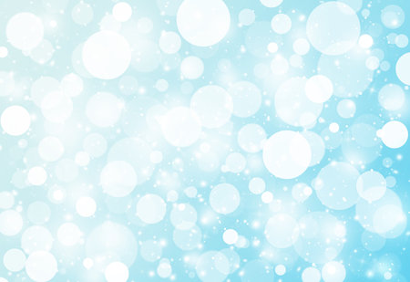 soft Blue glitter sparkles defocused rays lights bokeh abstract background.の写真素材