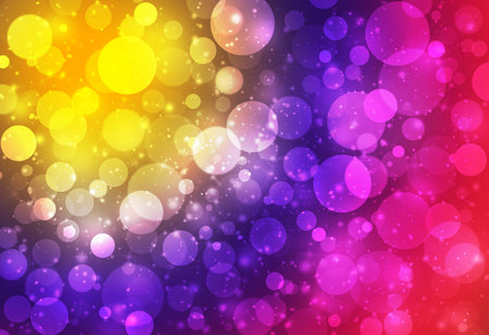 Red purple and gold glitter sparkles defocused rays lights bokeh abstract background.の写真素材
