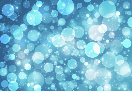 Blue glitter sparkles defocused rays lights bokeh abstract background.の写真素材