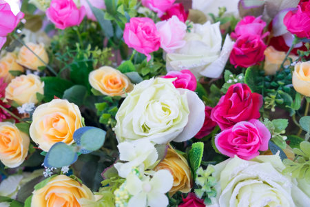 Close up colorful bunch of beautiful flowers.の写真素材