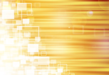 Gold ray lights technology defocused square abstract background.の写真素材