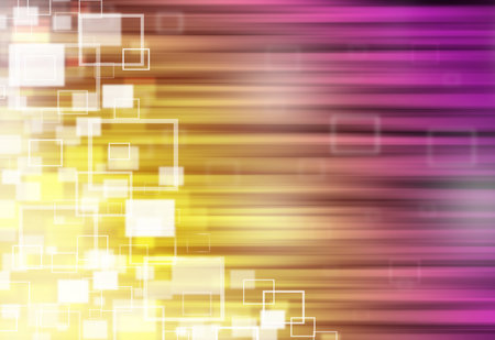 Gold and puple ray lights technology defocused square abstract background.の写真素材
